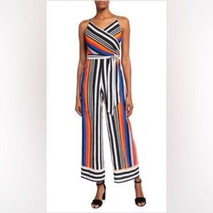 Nicole Miller Black and White Jumpsuit with Wide-Leg Design